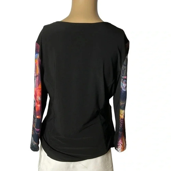 Colorblock,Artsy sweater,colorful top, 🇨🇦Y2K,vtg, Black, , flattering, - Picture 6 of 10